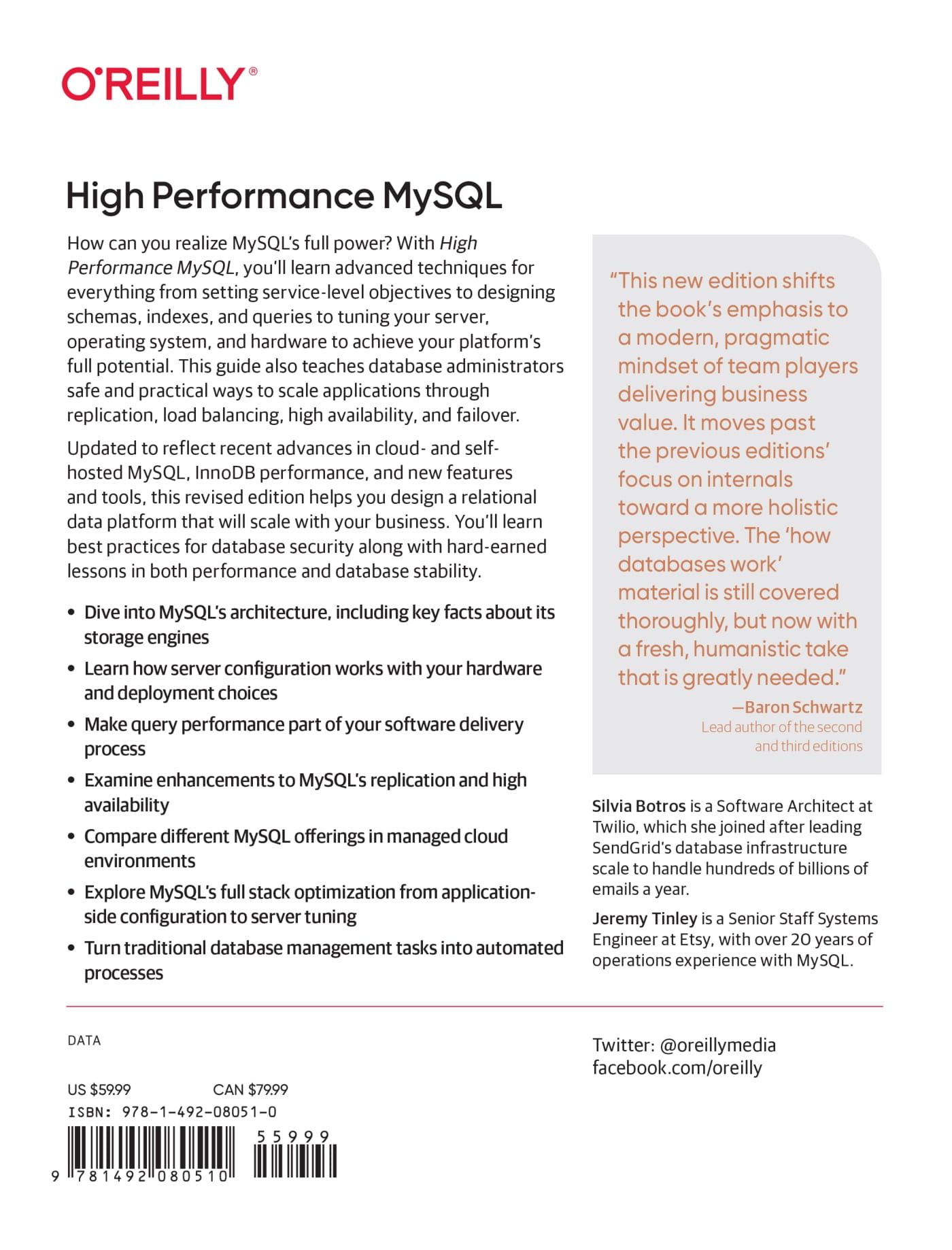 High Performance MySQL: Proven Strategies for Operating at Scale 4th Edition