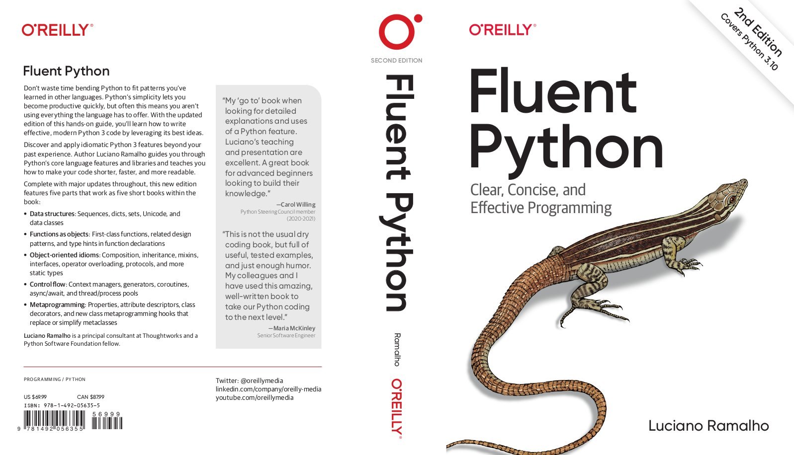 Fluent Python: Clear, Concise, and Effective Programming 2nd Edition, Luciano Ramalho, 2022