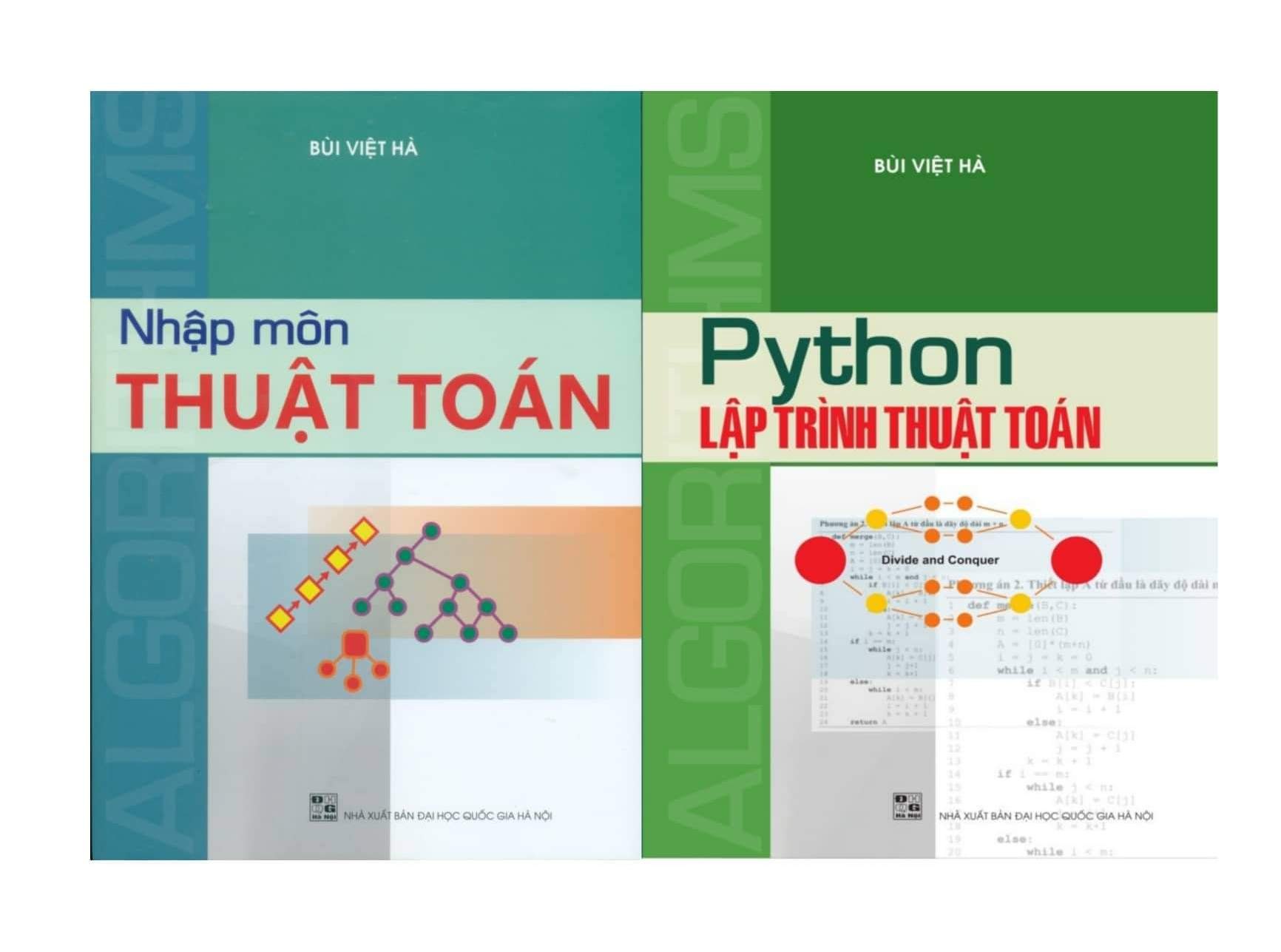 Combo 2 sách Nhập môn thuật toán và Python lập trình thuật toán - Bùi Việt Hà