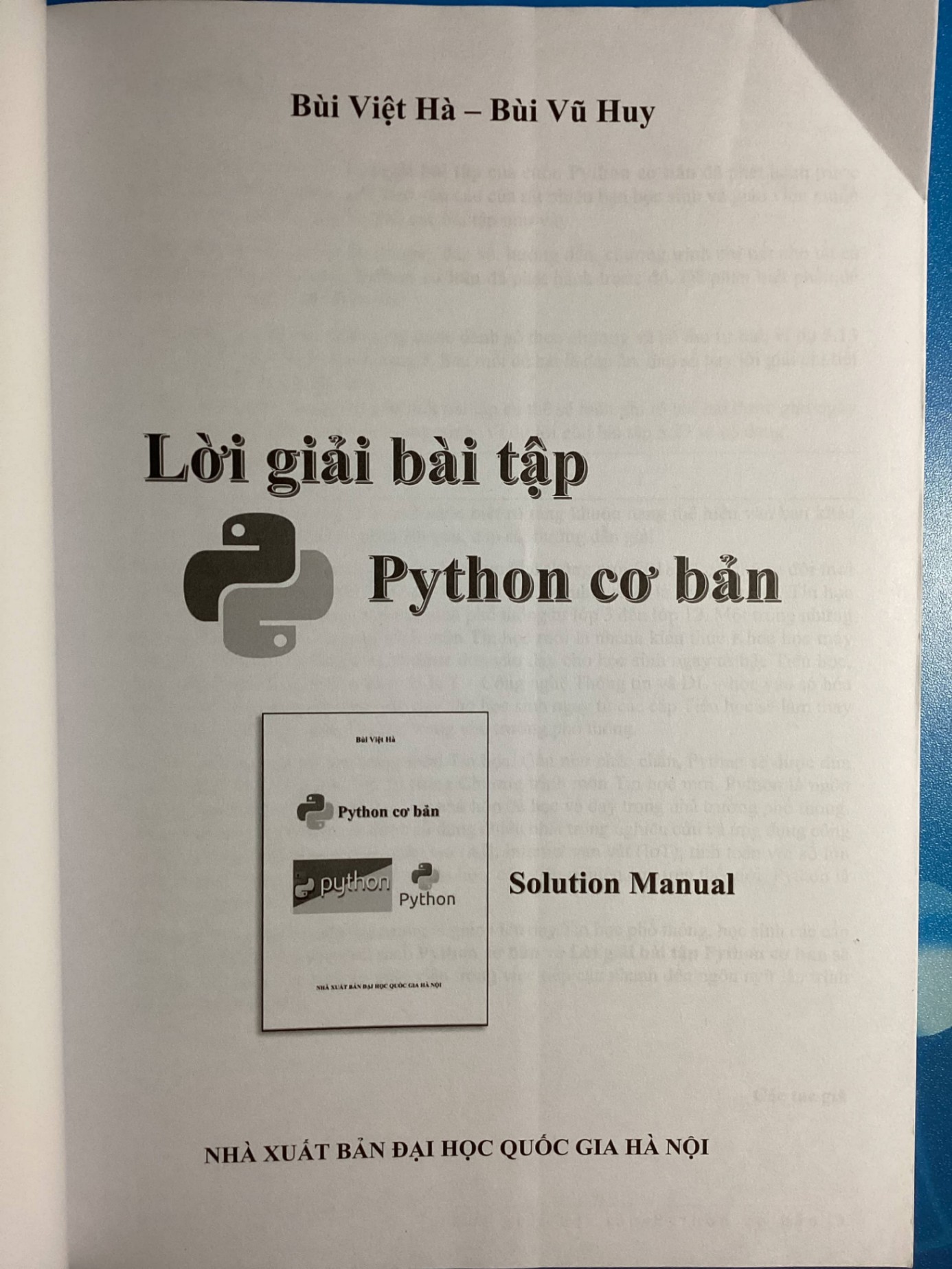Lời giải bài tập Python cơ bản - Bùi Việt Hà.