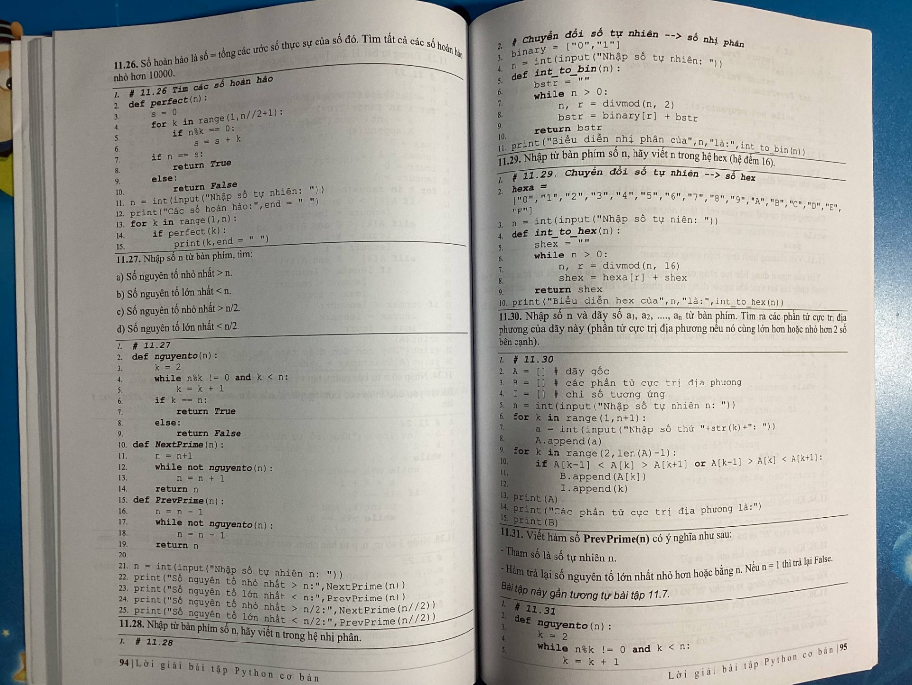 Lời giải bài tập Python cơ bản - Bùi Việt Hà.