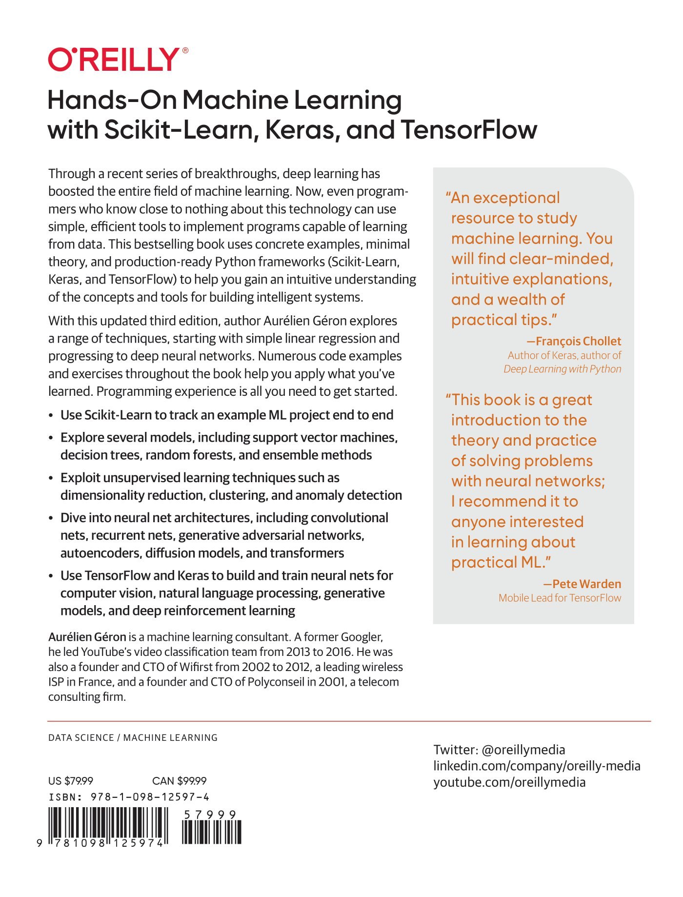 Aurélien Géron - Hands-On Machine Learning with Scikit-Learn, Keras, and TensorFlow: Concepts, Tools, and Techniques to Build Intelligent Systems 3rd Edition, 2022