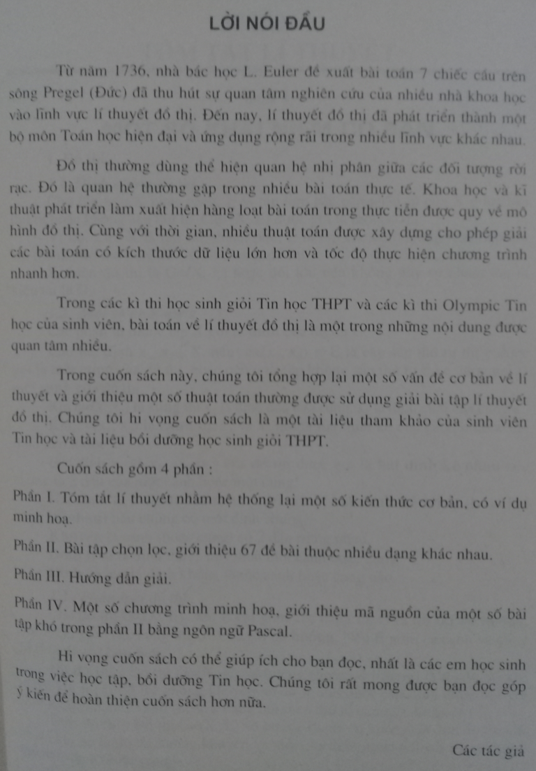 Chuyên đề bồi dưỡng học sinh giỏi tin học trung học phổ thông Ứng dụng lý thuyết đồ thị Hồ Sĩ Đàm Trần Đỗ Hùng NXB GD