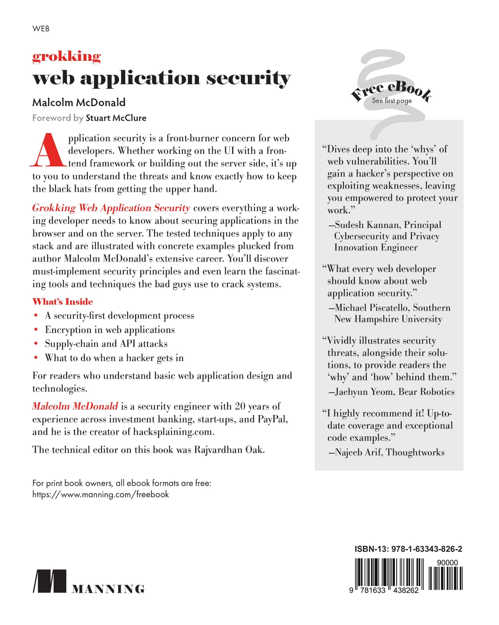 Grokking Web Application Security 1st edition by Malcolm McDonald