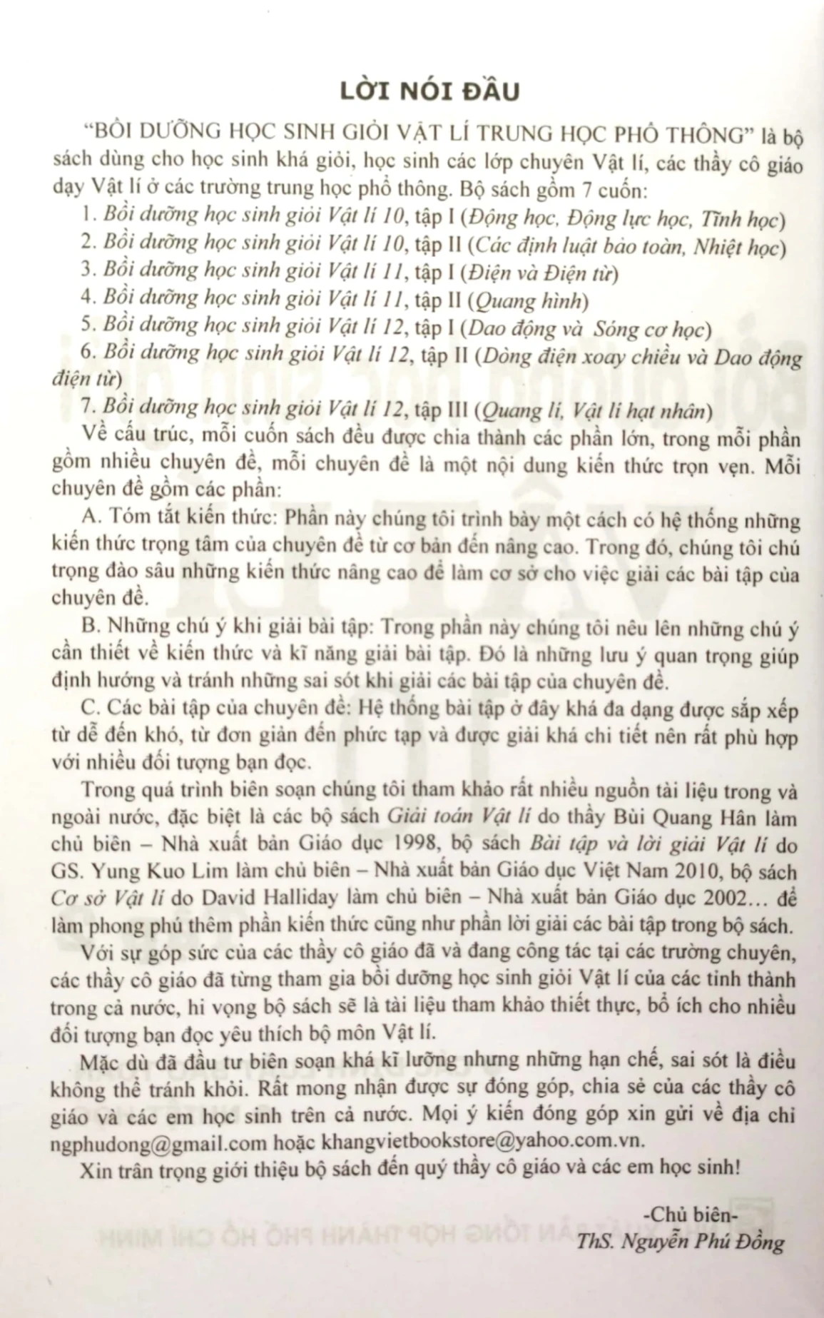 Bồi Dưỡng Học Sinh Giỏi Vật Lý 10 Tập 2 - Nguyễn Phú Đồng -A5