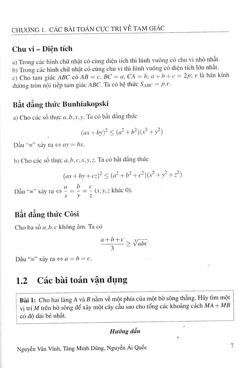 Tuyển tập Các bài toán cực trị Bồi dưỡng học sinh giỏi THCS và luyện thi vào lớp 10 - Nguyễn Văn Vĩnh