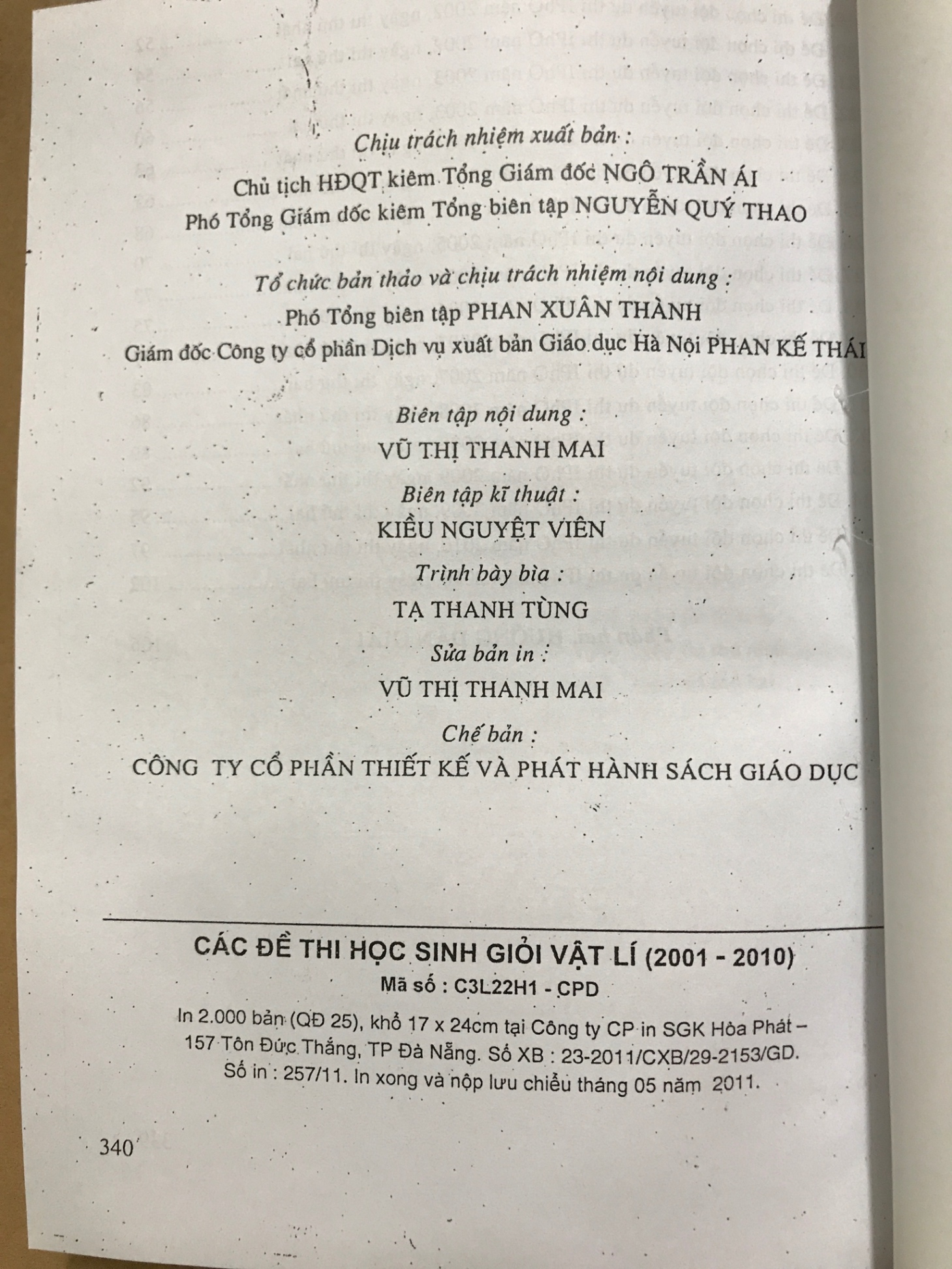 Các đề thi học sinh giỏi Vật lí (2001-2010) - Vũ Thanh Khiết, Vũ ĐìnhTúy