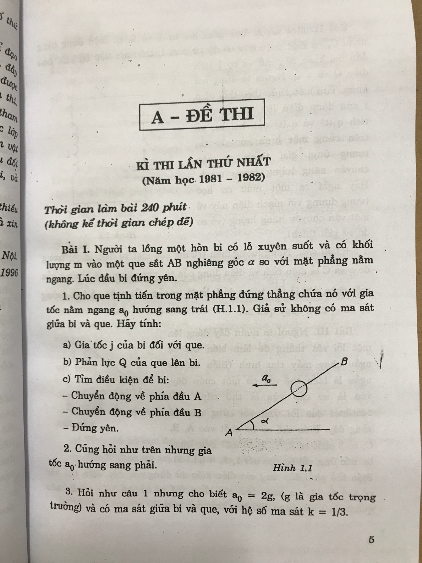 Các bài thi quốc gia chọn học sinh giỏi THPT Vật lí (1981-2001) - Dương Trọng Bái