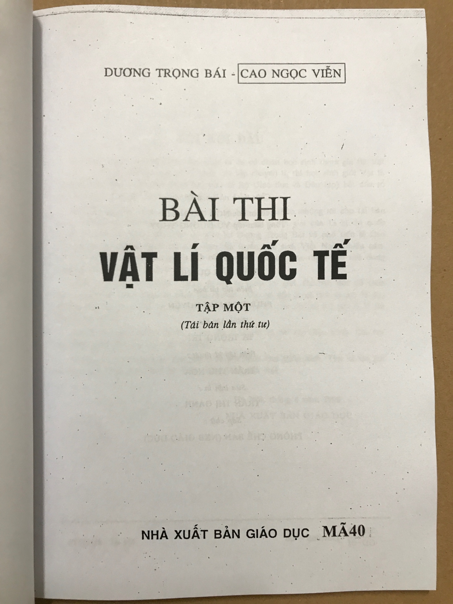 Bài thi Vật lí Quốc tế tập 1