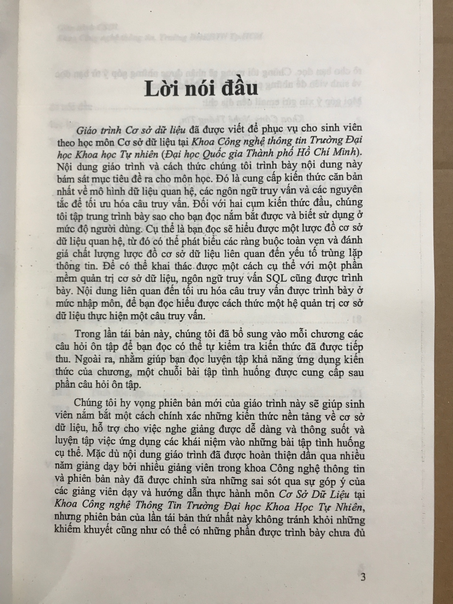 Giáo trình Cơ sở dữ liệu - Đồng Thị Bích Thủy