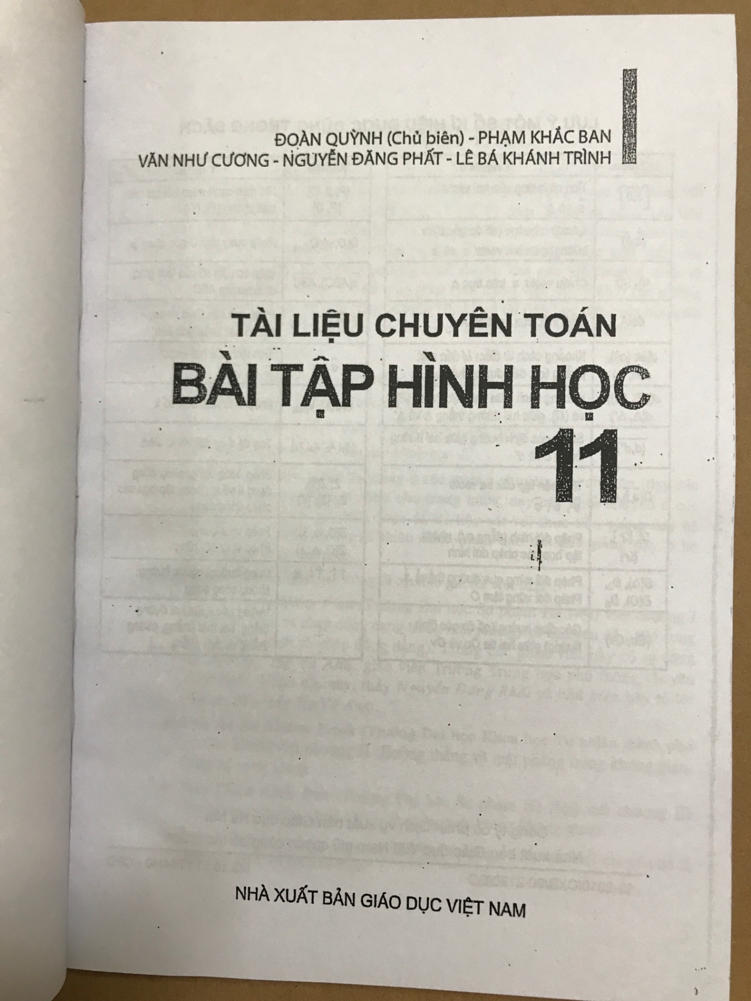 Tài liệu chuyên toán Bài tập Hình học 11 -Đoàn Quỳnh -A5