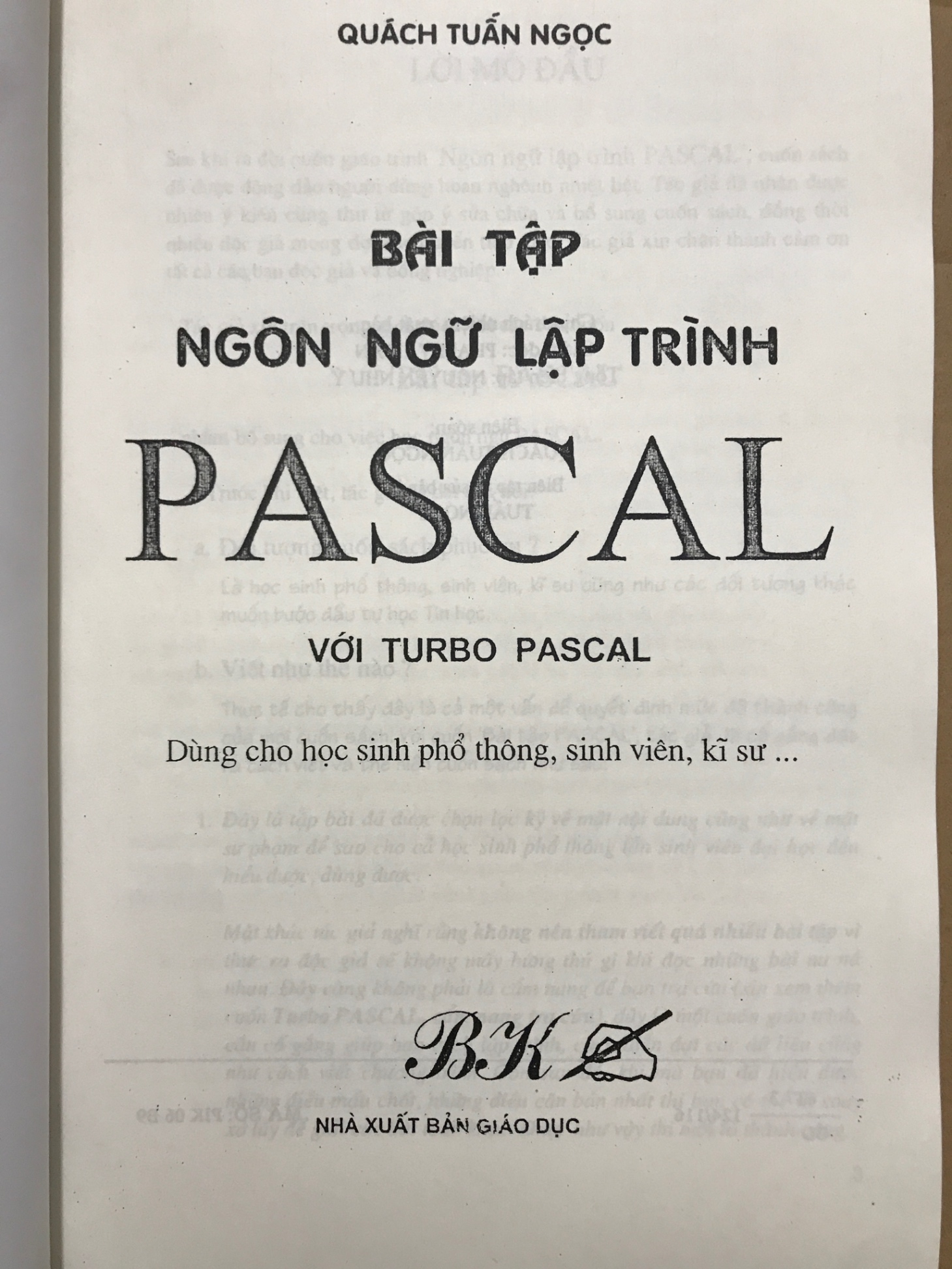 Bài tập Ngôn Ngữ Lập Trình Pascal Quách Tuấn Ngọc