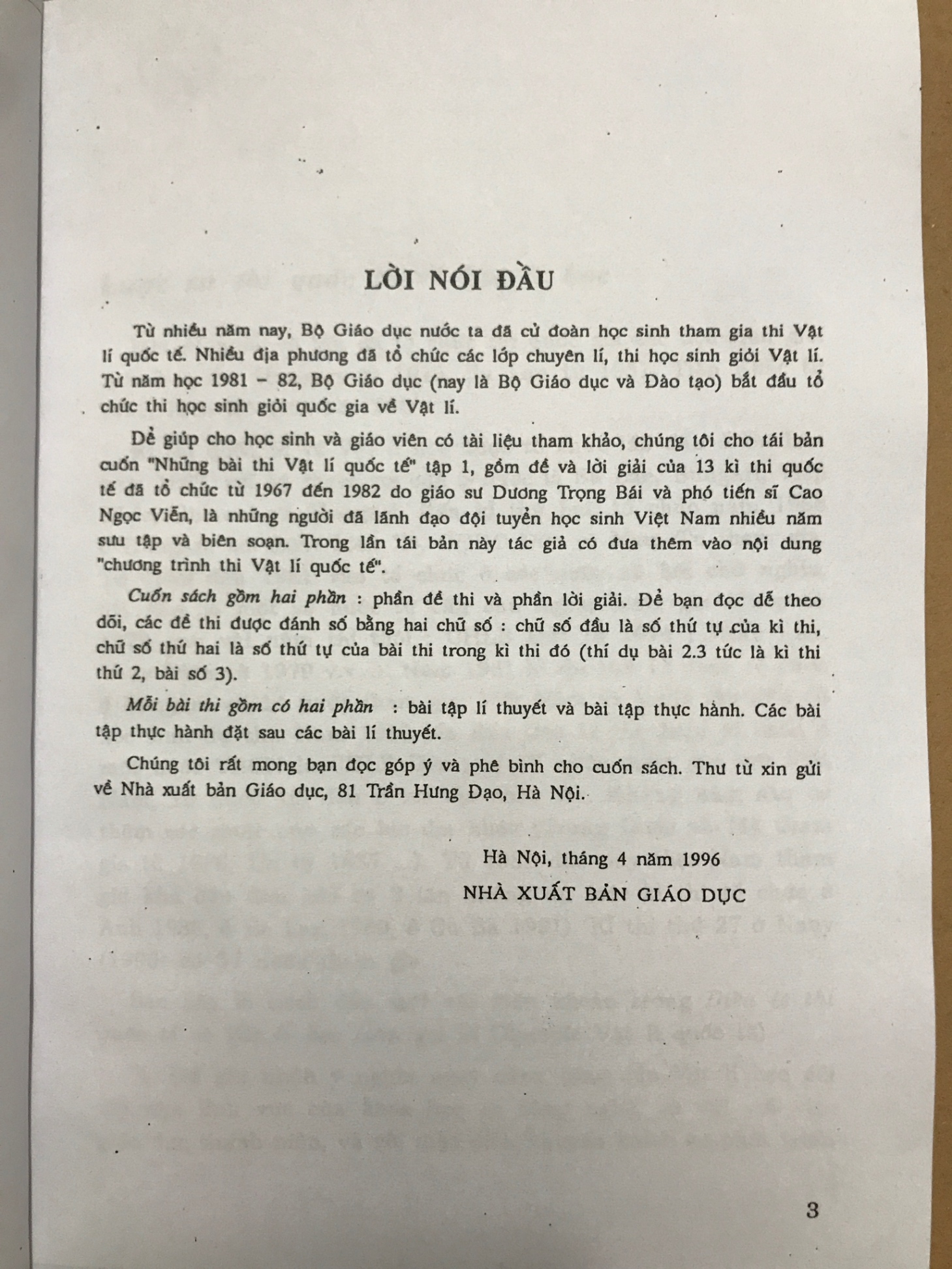 Bài thi Vật lí Quốc tế tập 1