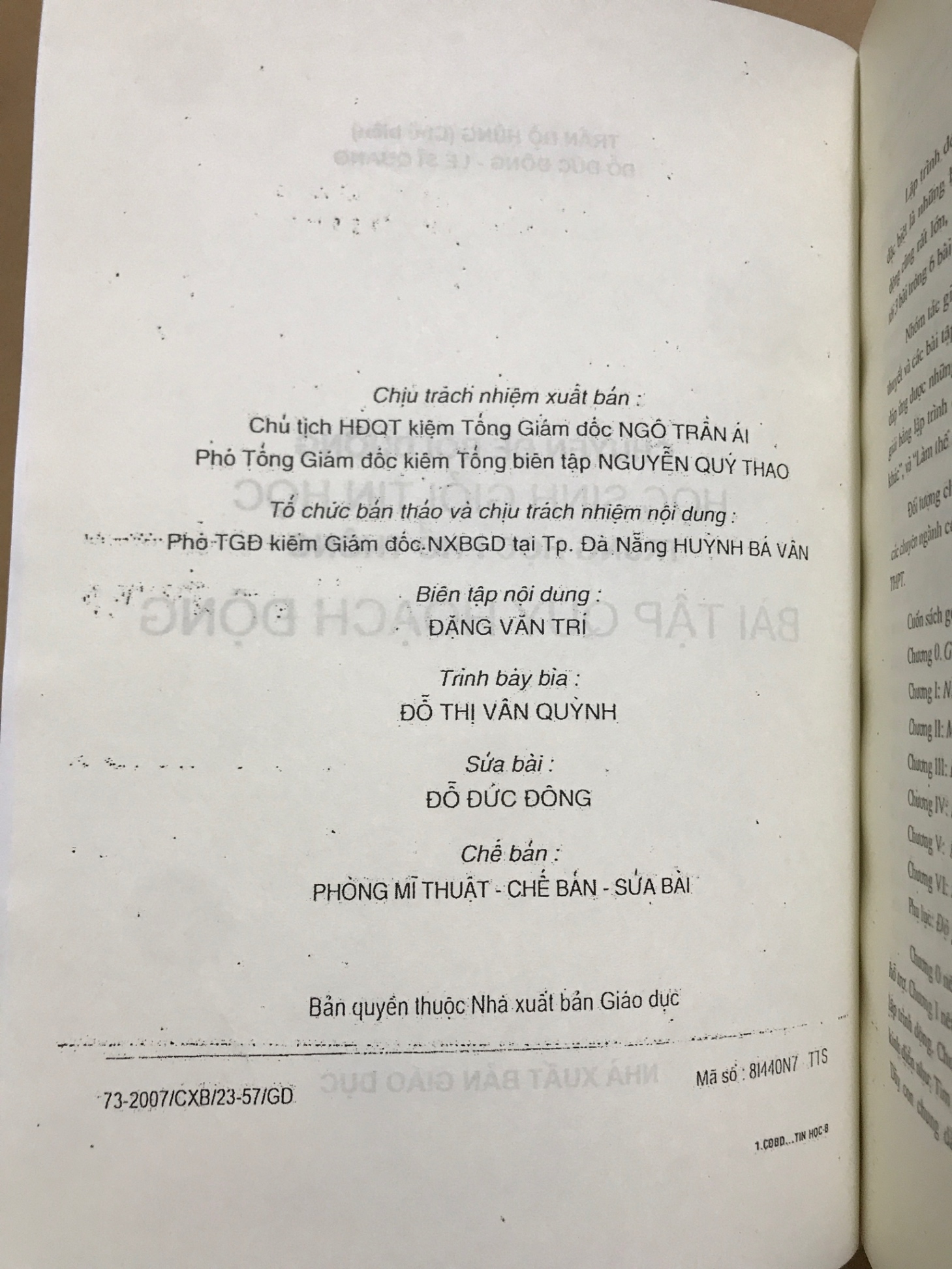 Chuyên đề bồi dưỡng học sinh giỏi tin học trung học phổ thông Bài tập quy hoạch động Trần Đỗ Hùng Đỗ Đức Đông Lê Sĩ Quang NXB GD