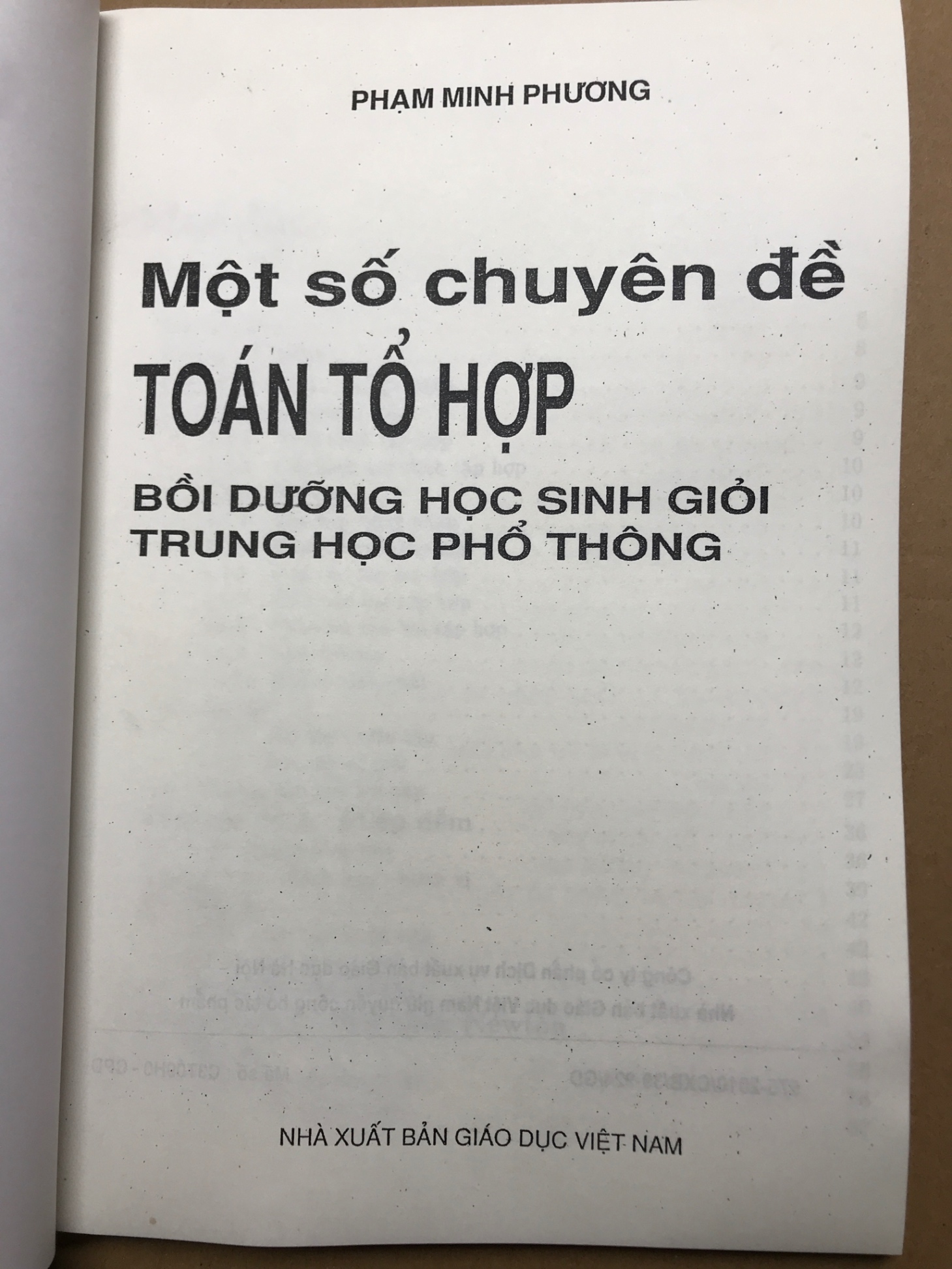 Một số chuyên đề Toán tổ hợp bồi dưỡng học sinh giỏi Phạm Minh Phương