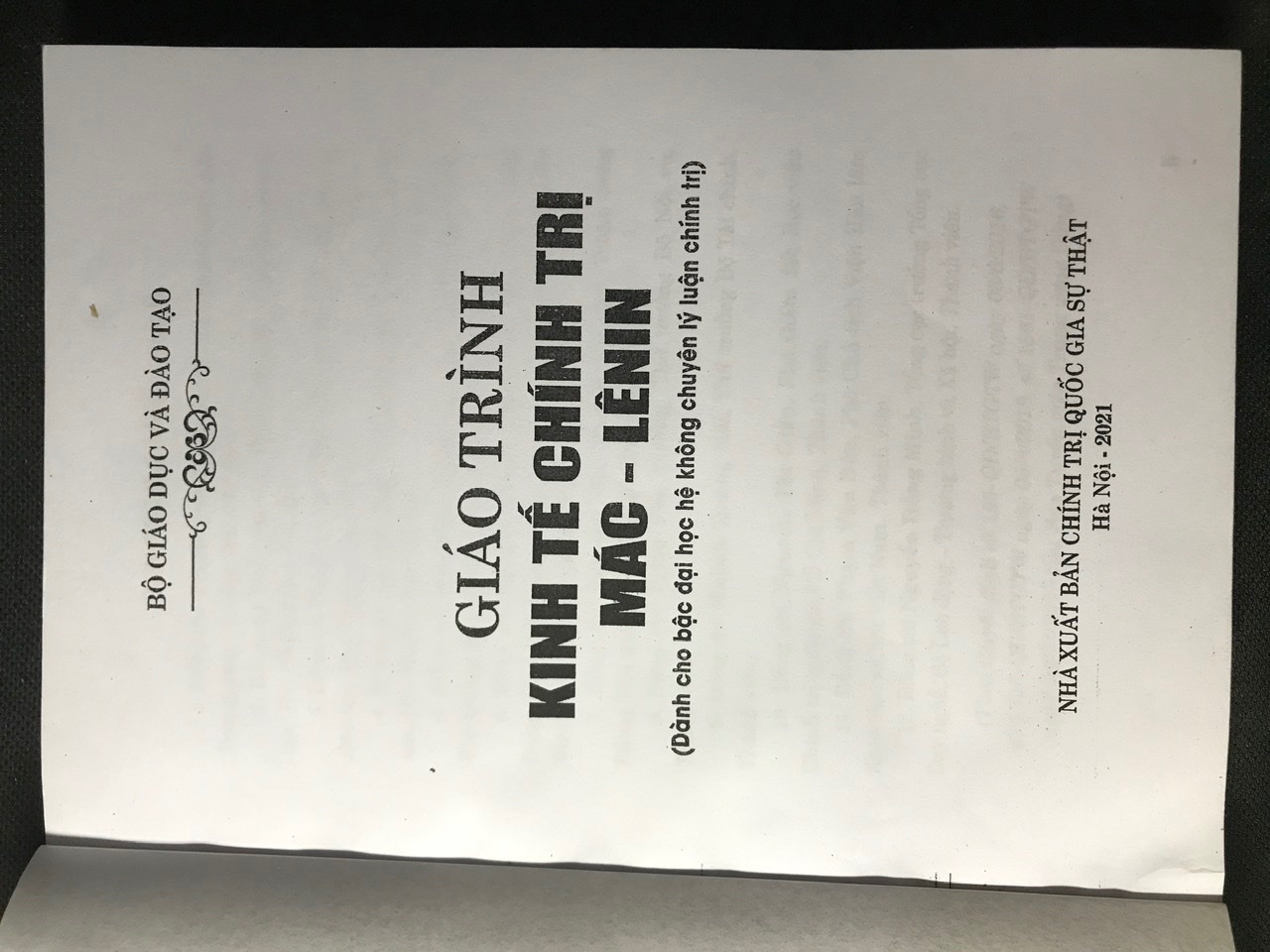 Giáo trình Kinh tế chính trị Mác - Lênin