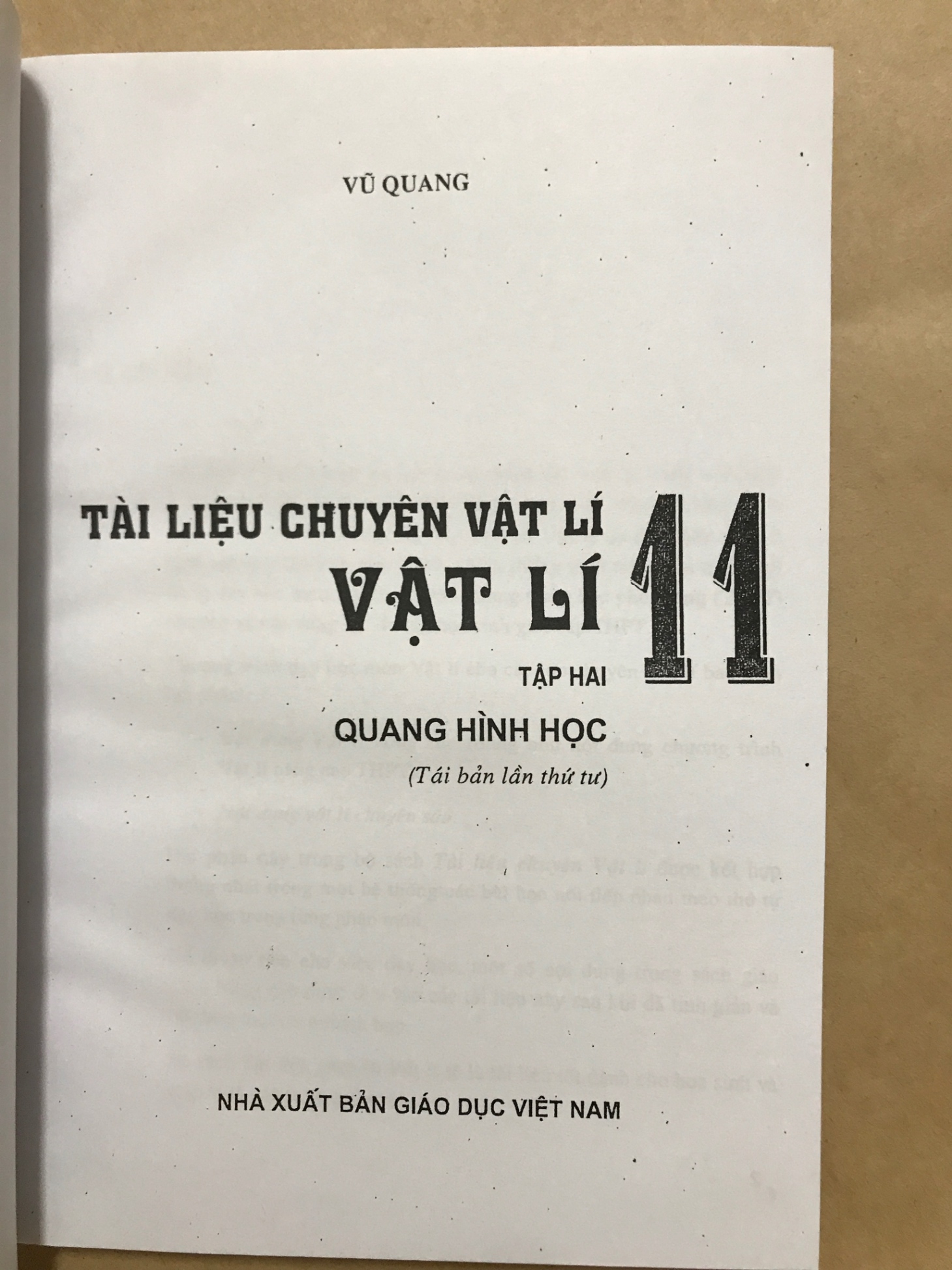 Tài liệu chuyên vật lí 11 tập 2 - Vũ Quang