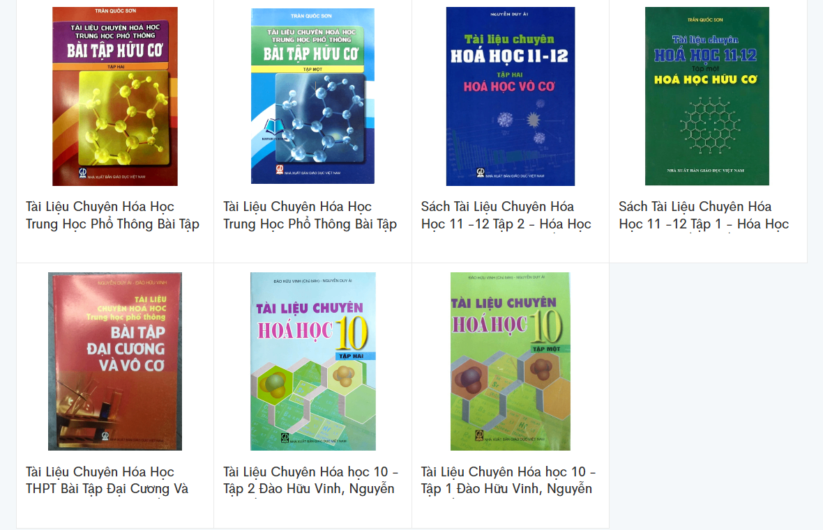 Combo 7 cuốn Tài Liệu Chuyên Hóa Học 10 - 11 - 12 (Đủ bộ gồm 4 giáo khoa 3 bài tập)