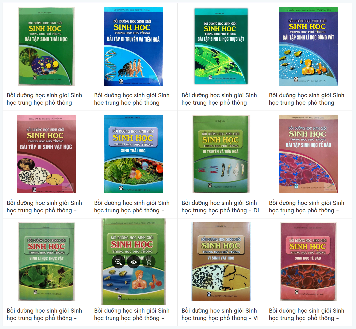 [Sách in lại] Combo 12 cuốn Bồi dưỡng học sinh giỏi Sinh học trung học phổ thông (Đủ bộ 12 cuốn gồm 6 lý thuyết + 6 bài tập)