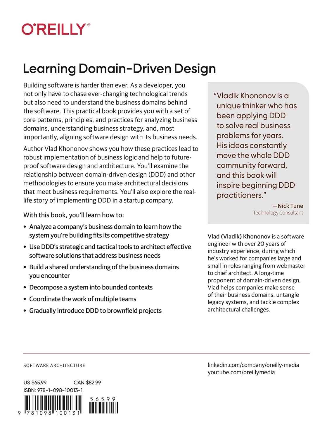 Learning Domain-Driven Design: Aligning Software Architecture and Business Strategy 1st Edition by Vlad Khononov