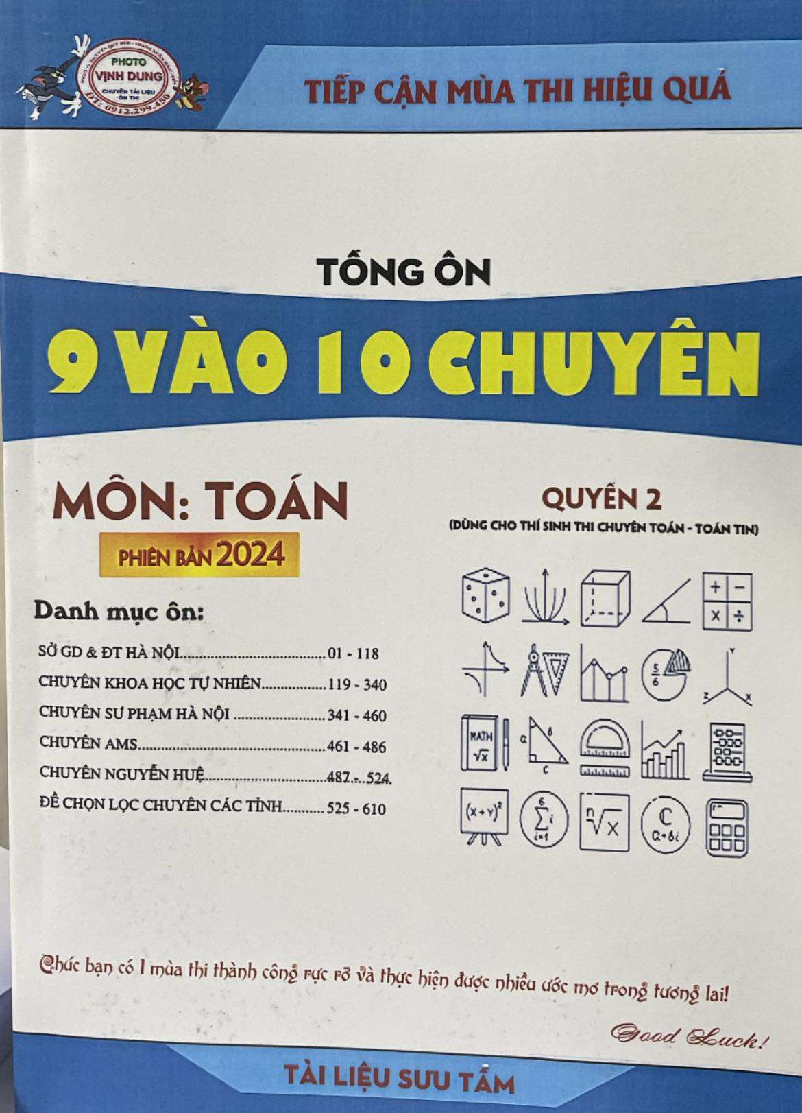 Tổng ôn 9 vào 10 Chuyên môn Toán phiên bản 2024 Quyển 2