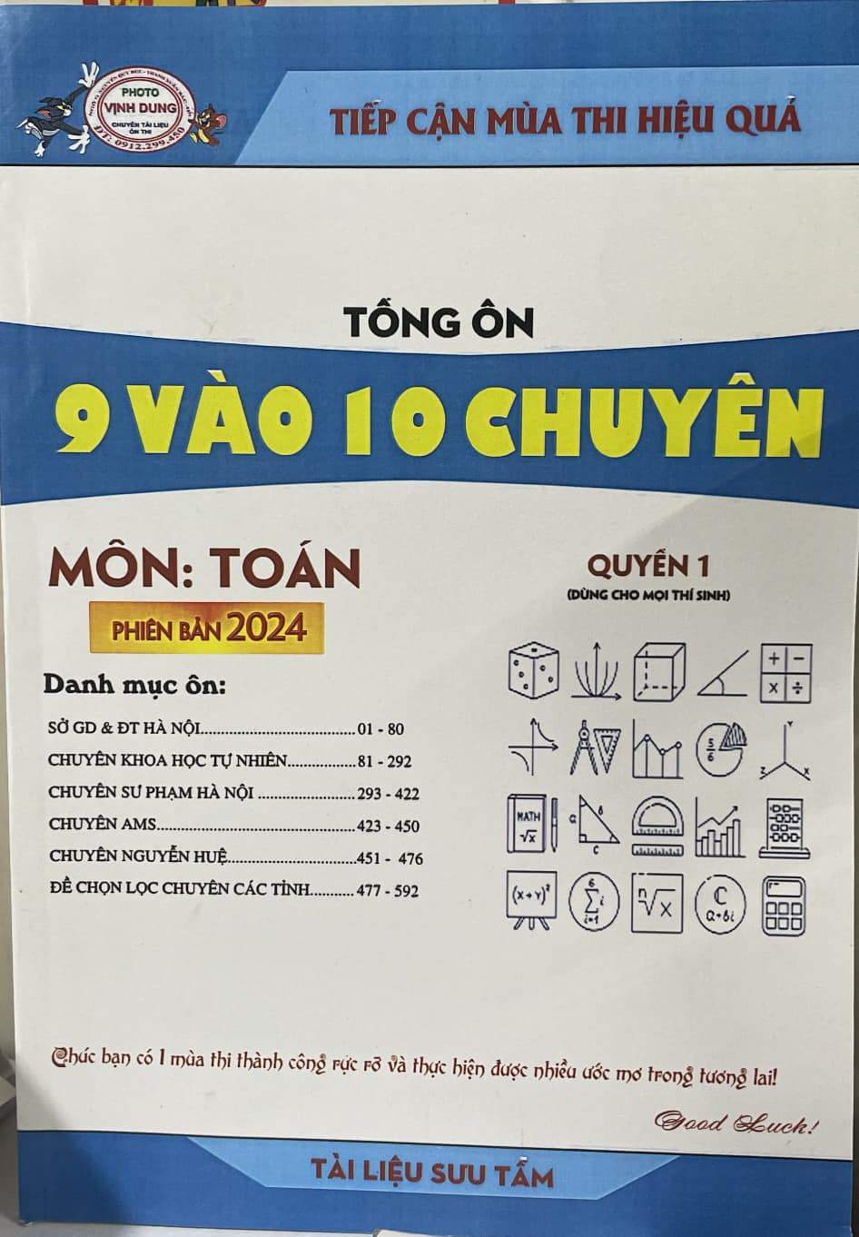 Tổng ôn 9 vào 10 Chuyên môn Toán phiên bản 2024 Quyển 1