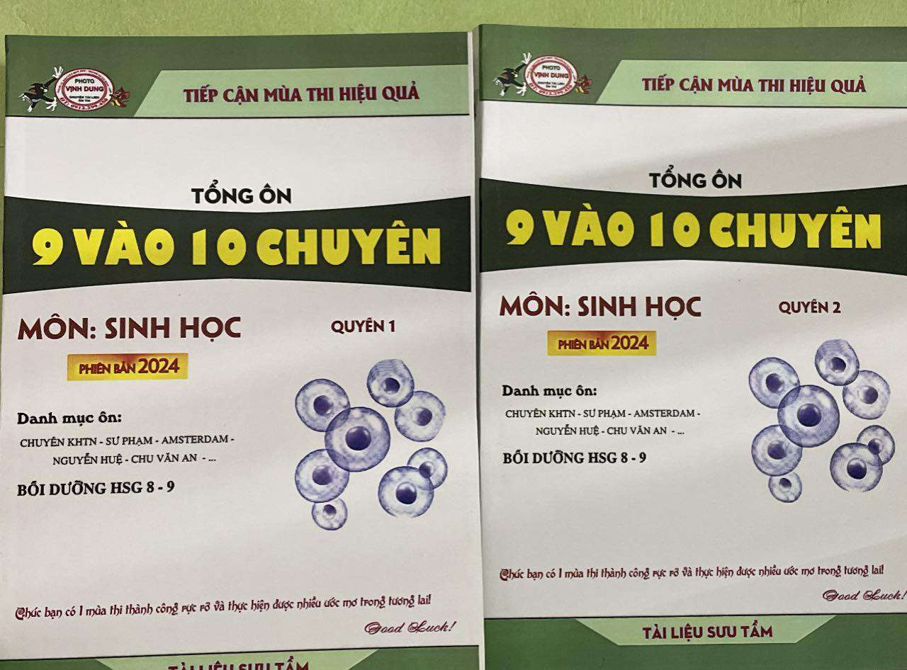 Tổng ôn 9 vào 10 Chuyên môn Sinh Học phiên bản 2024 Quyển 2