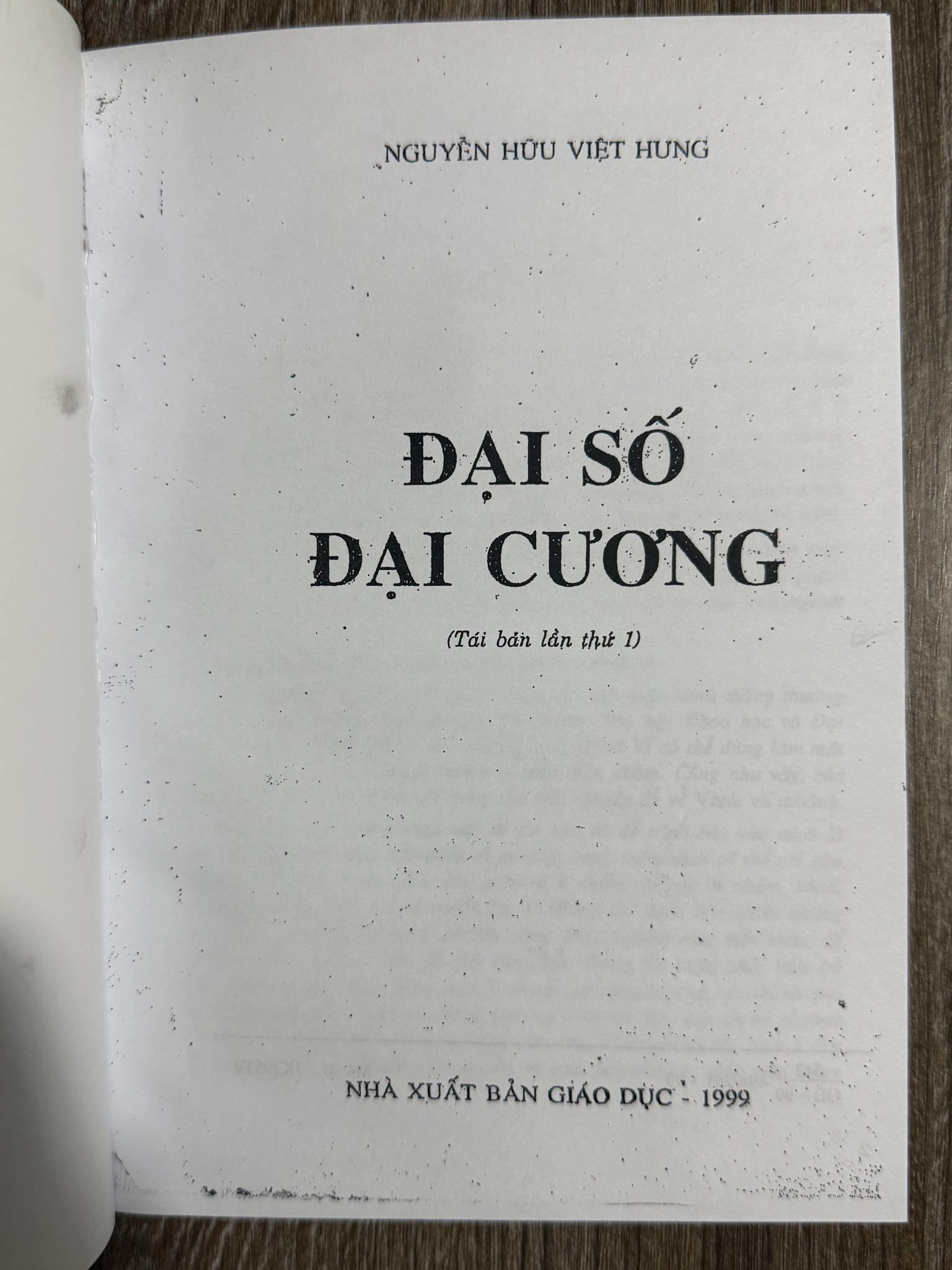 Đại Số Đại Cương - Nguyễn Hữu Việt Hưng
