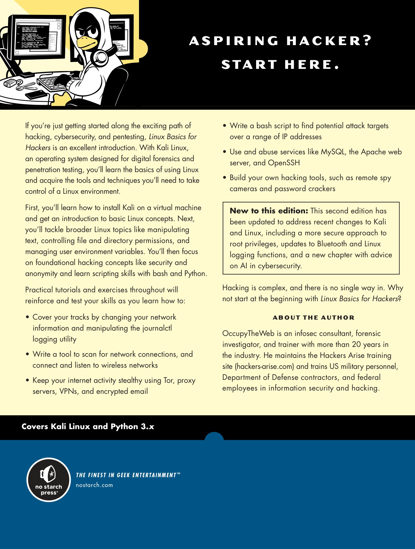 Linux Basics for Hackers, 2nd Edition: Getting Started with Networking, Scripting, and Security in Kali by OccupyTheWeb