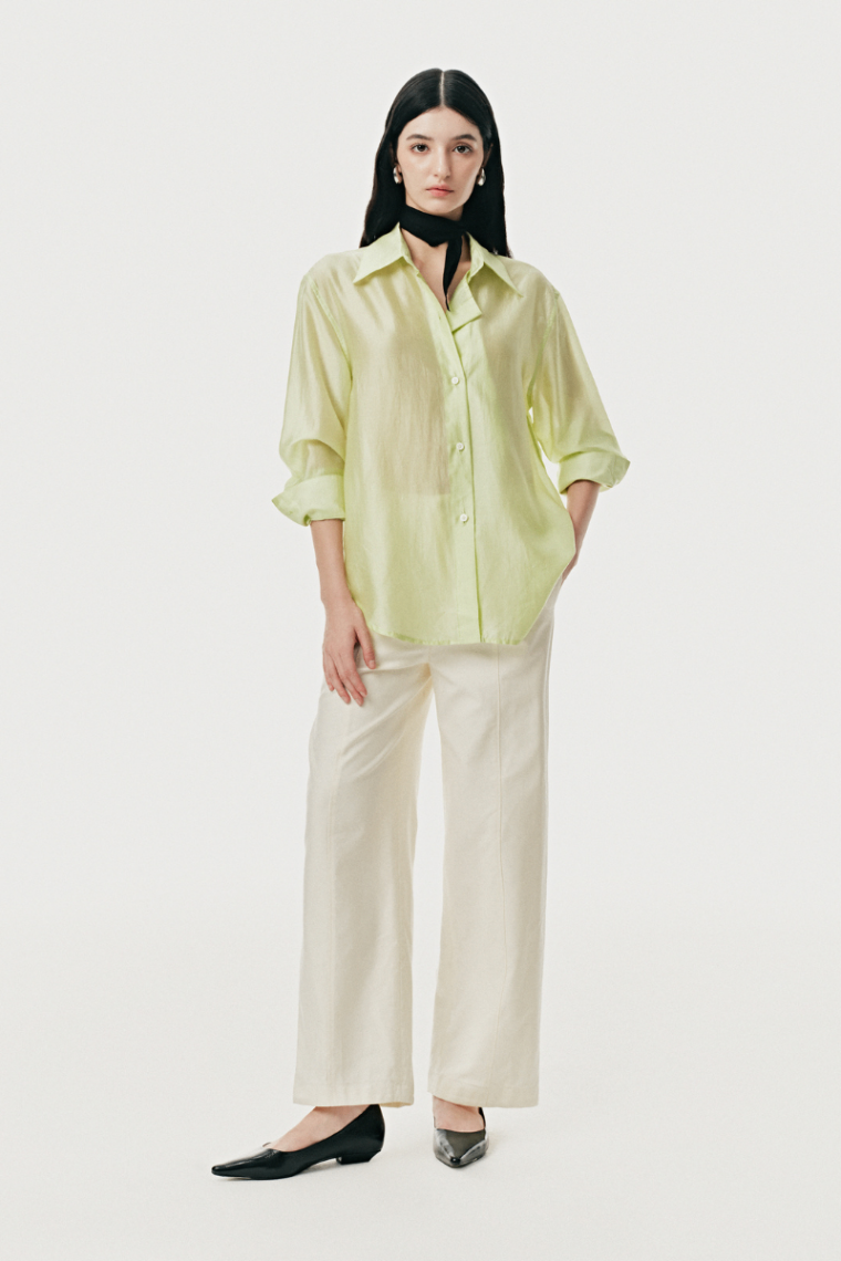 Quần dài mắt cá ống suông lóng chéo