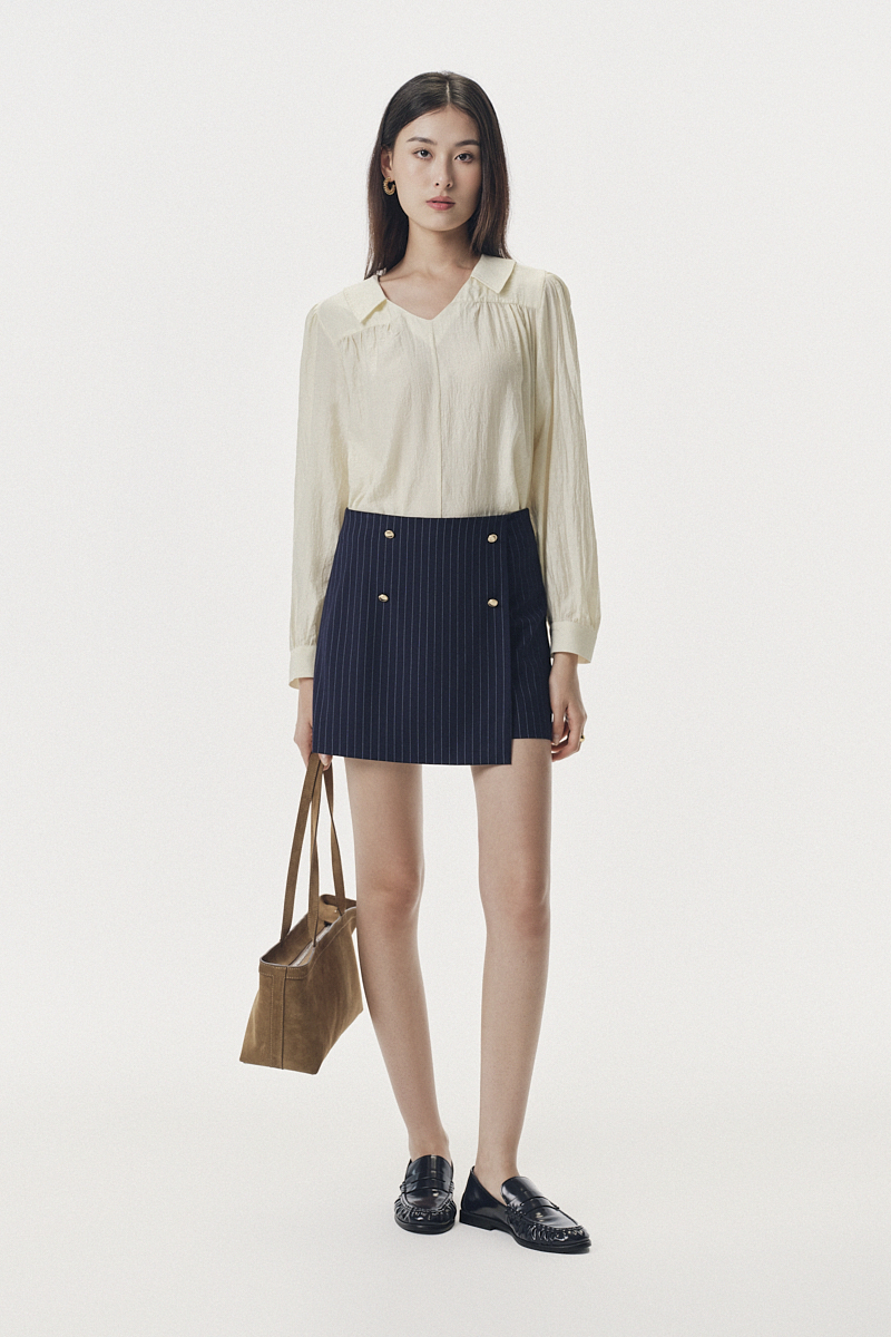 Áo kiểu dài tay chất tơ cổ đức