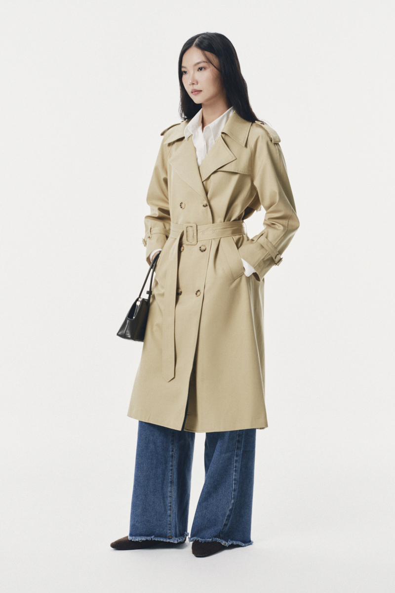 Áo măng tô dáng dài cổ điển