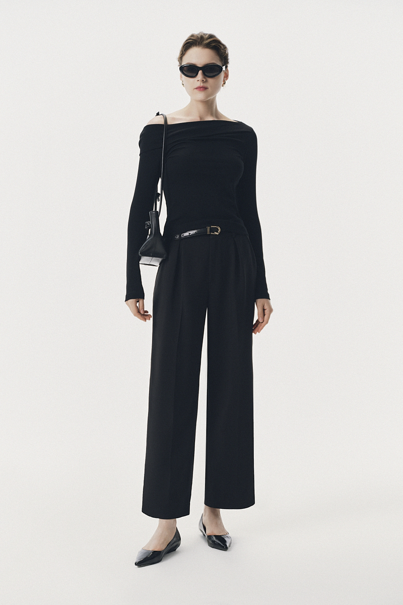 Quần dài ống đứng mặt tếch