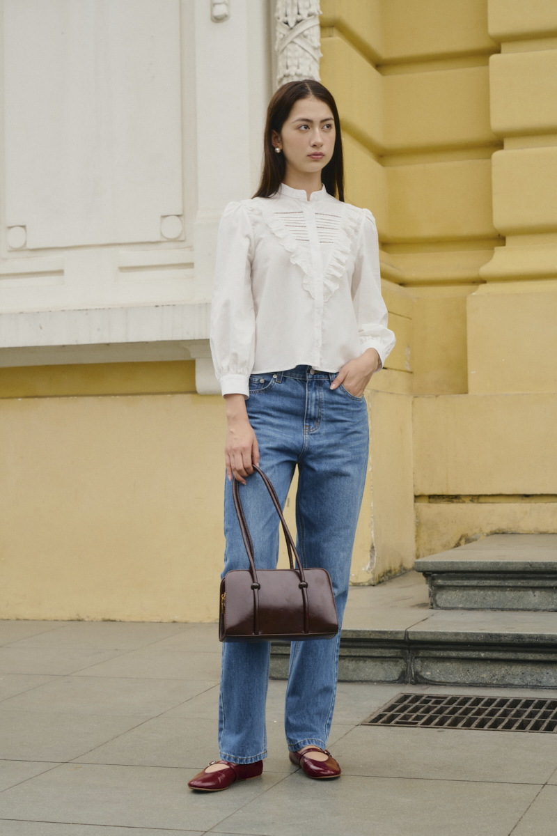 Ruffles cotton blouse