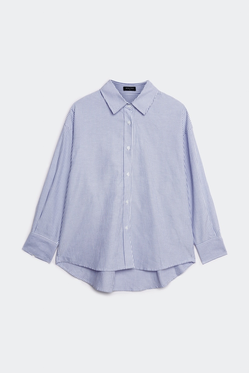 The Basic Oversize Shirt - Kẻ sọc navy