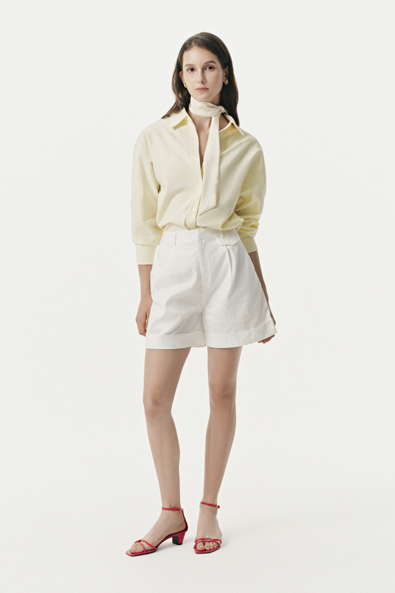 The Basic Oversize Shirt - Kẻ sọc vàng