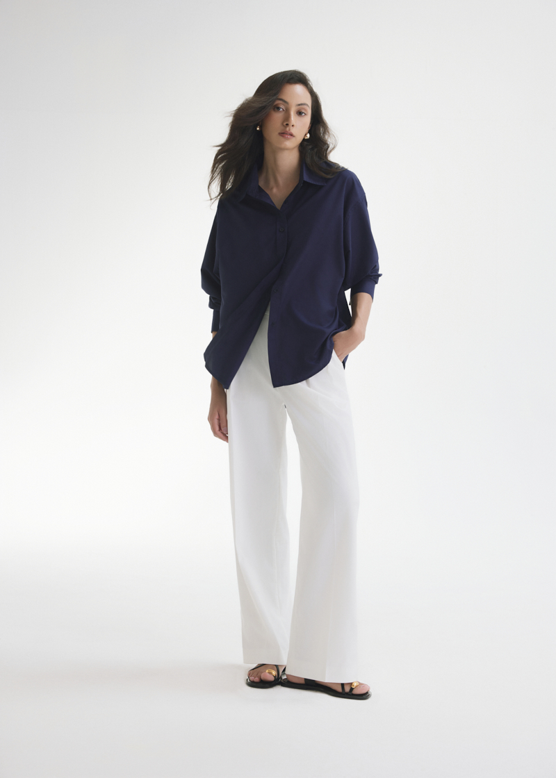 The Basic Oversize Shirt - Xanh Navy