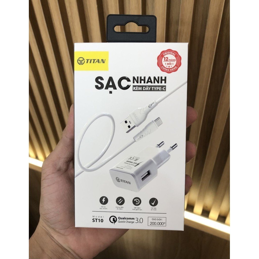 Bộ sạc nhanh kèm cáp Type-C - Titan ST10