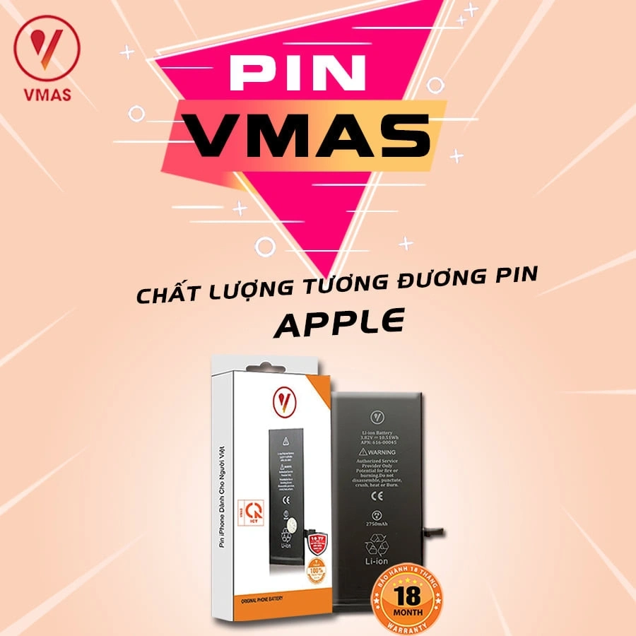 Pin iPhone hãng VMAS dung lượng CHUẨN