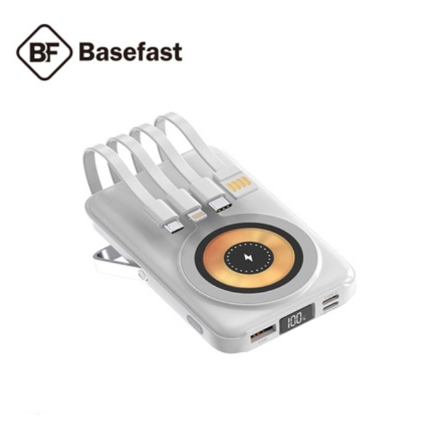 Sạc dự Phòng 10.000mAh không dây Basefast SDW8 Pro tích hợp 3 cáp