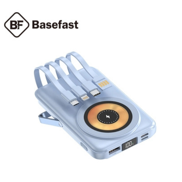 Sạc dự Phòng 10.000mAh không dây Basefast SDW8 Pro tích hợp 3 cáp
