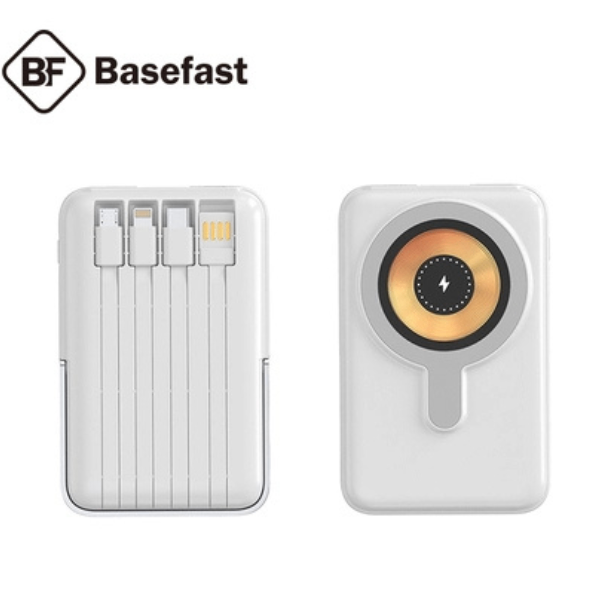 Sạc dự Phòng 10.000mAh không dây Basefast SDW8 Pro tích hợp 3 cáp 
