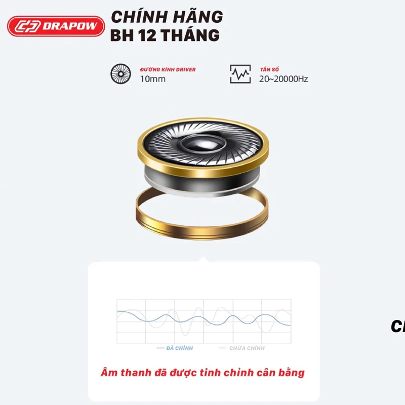 Tai nghe dây 3.5mm Drapow Twister C10