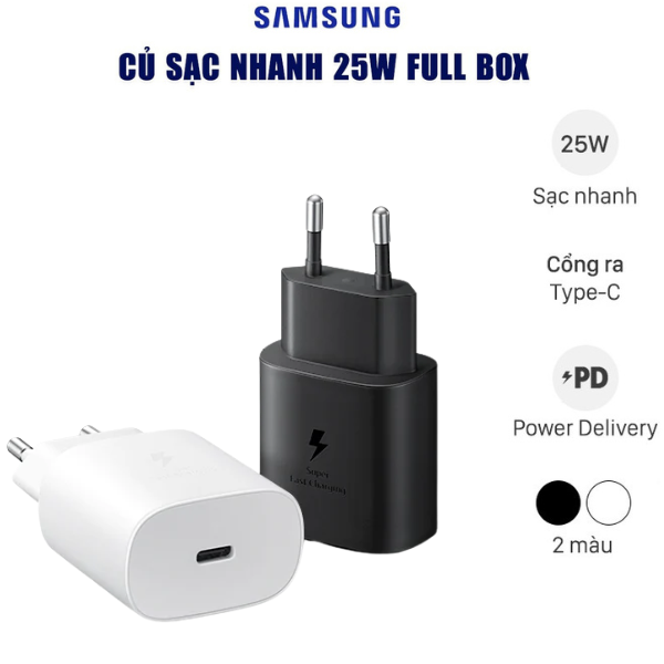 Củ sạc nhanh Samsung 25W (Chính hãng nguyên hộp) 