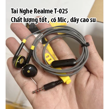 Tai nghe T-025 Realme chân cắm AUX 3.5mm