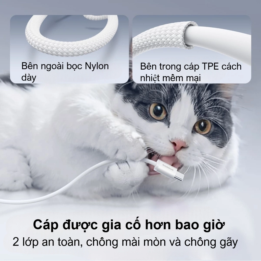 Cáp sạc nhanh BASEUS PD 100W C to C ( Dài 2M )