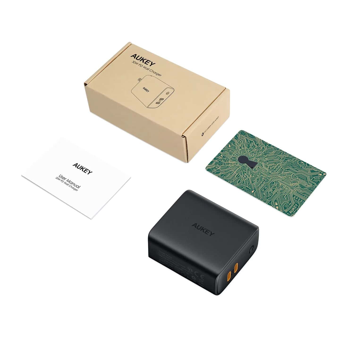 Củ sạc Aukey (2 cổng C+C) công suất 36W