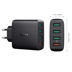Củ sạc Aukey PA-T18 (4 cổng USB A) công suất 42W Max