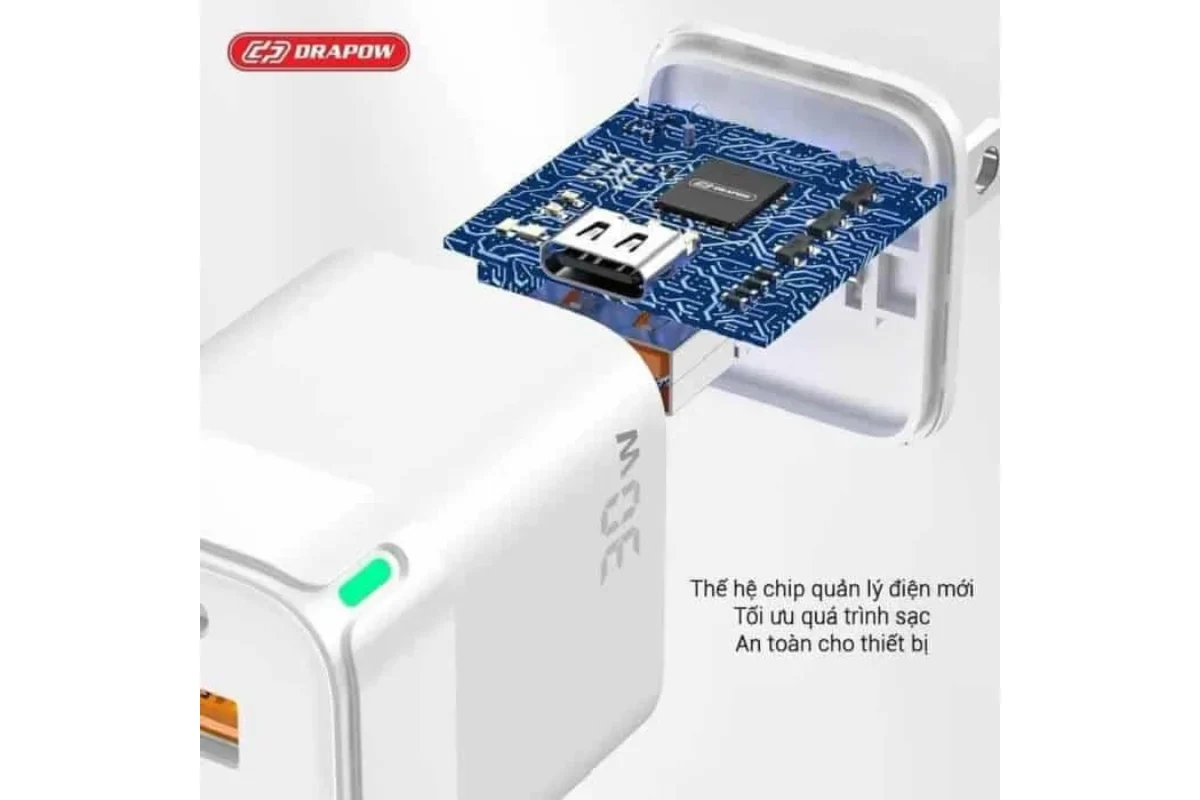 Củ sạc Drapow 30W GA32 - 2 cổng sạc nhanh