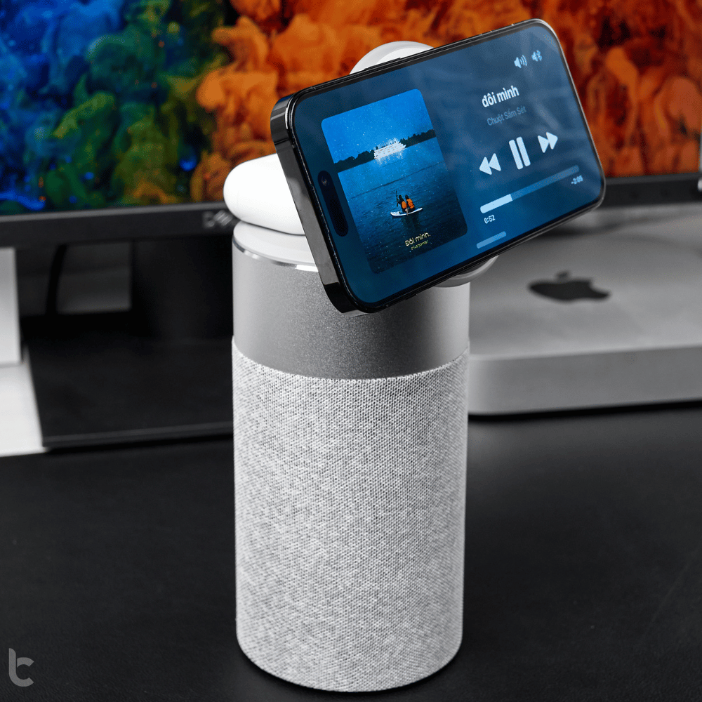 Loa Bluetooth WIWU Kiêm Sạc Không Dây 15W / Đèn Ngủ Cảm Ứng